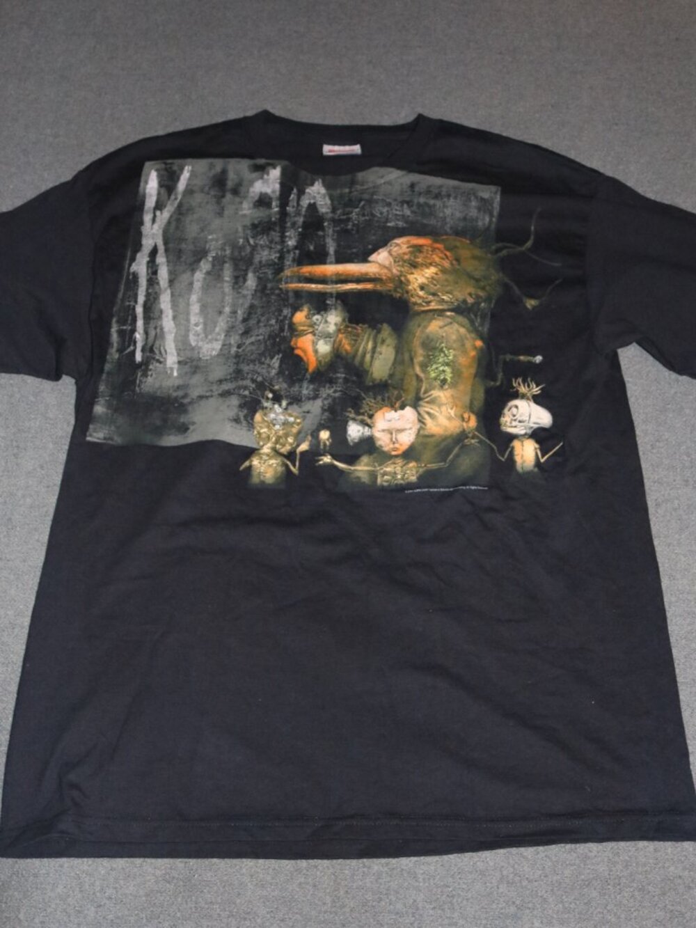 KORN T-shirt Mens Large Black 2007 Untitled 8th Album Beaky Bird KoЯn